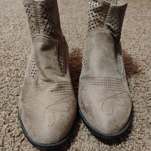 Women's Perforated Suede Ankle Boots